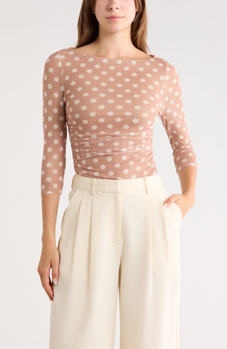 AFRM LOS ANGELES Anahi Mesh Top, Main, color, Praline Dots