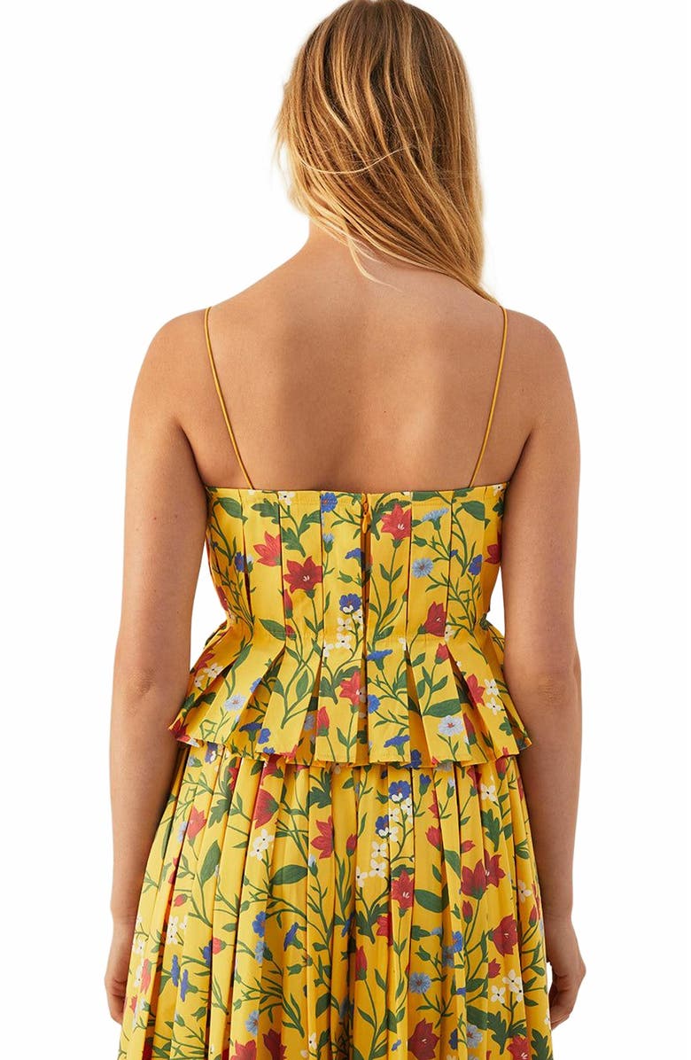 Rebecca Taylor Botanica Fleur Pleated Tank, Alternate, color, Dandelion