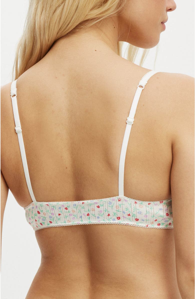 COTTON ON BODY Women's Organic Cotton Pointelle Bralette, Alternate, color, 