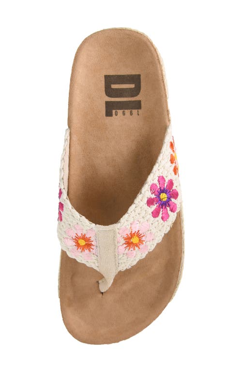 Dirty Laundry Tigerlily Embroidered Platform Flip Flop In Natural Multi