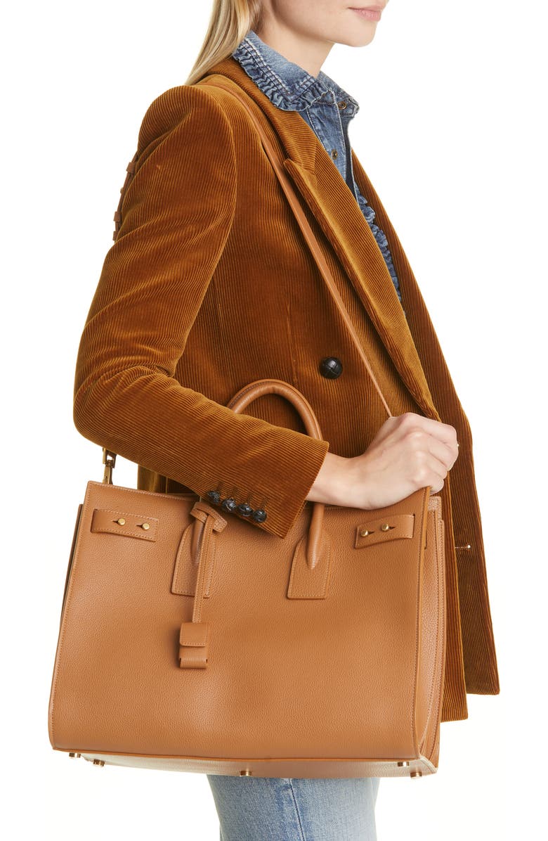Saint Laurent Medium Sac de Jour Leather Top Handle Bag, Alternate, color,