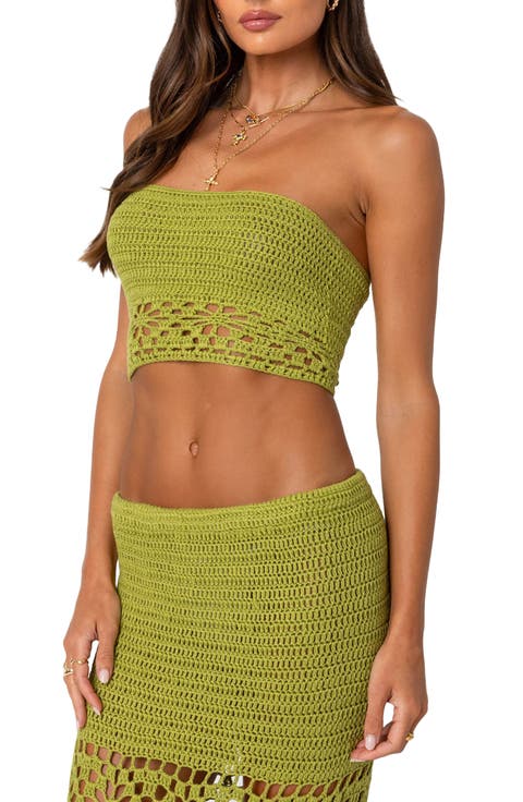 Ida Open Knit Tube Top