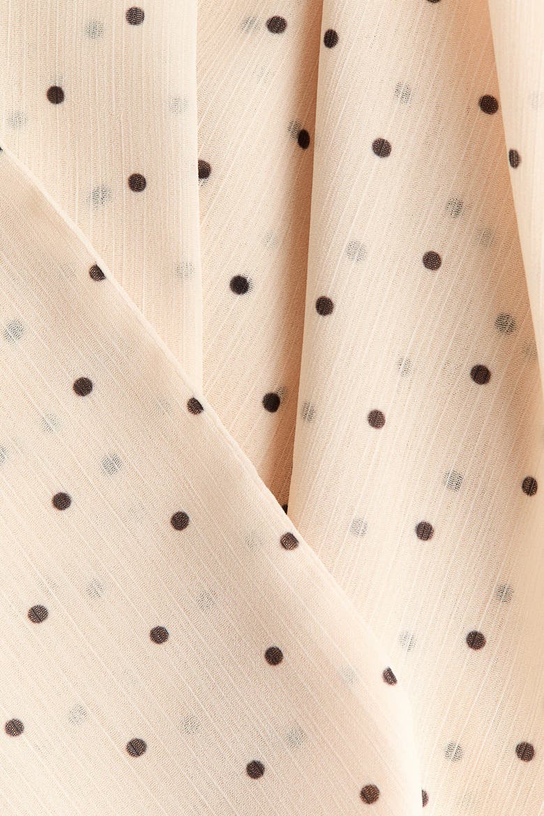 Tiered Tie-detail Top, Alternate, color, Light beige/polka dot