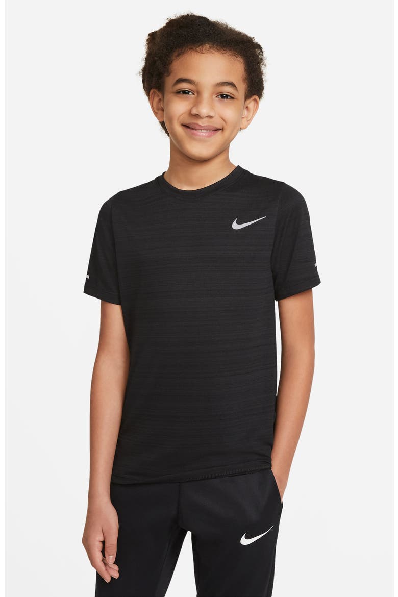 Kids' Dri-FIT Miler Training T-Shirt, Alternate, color, BLACK