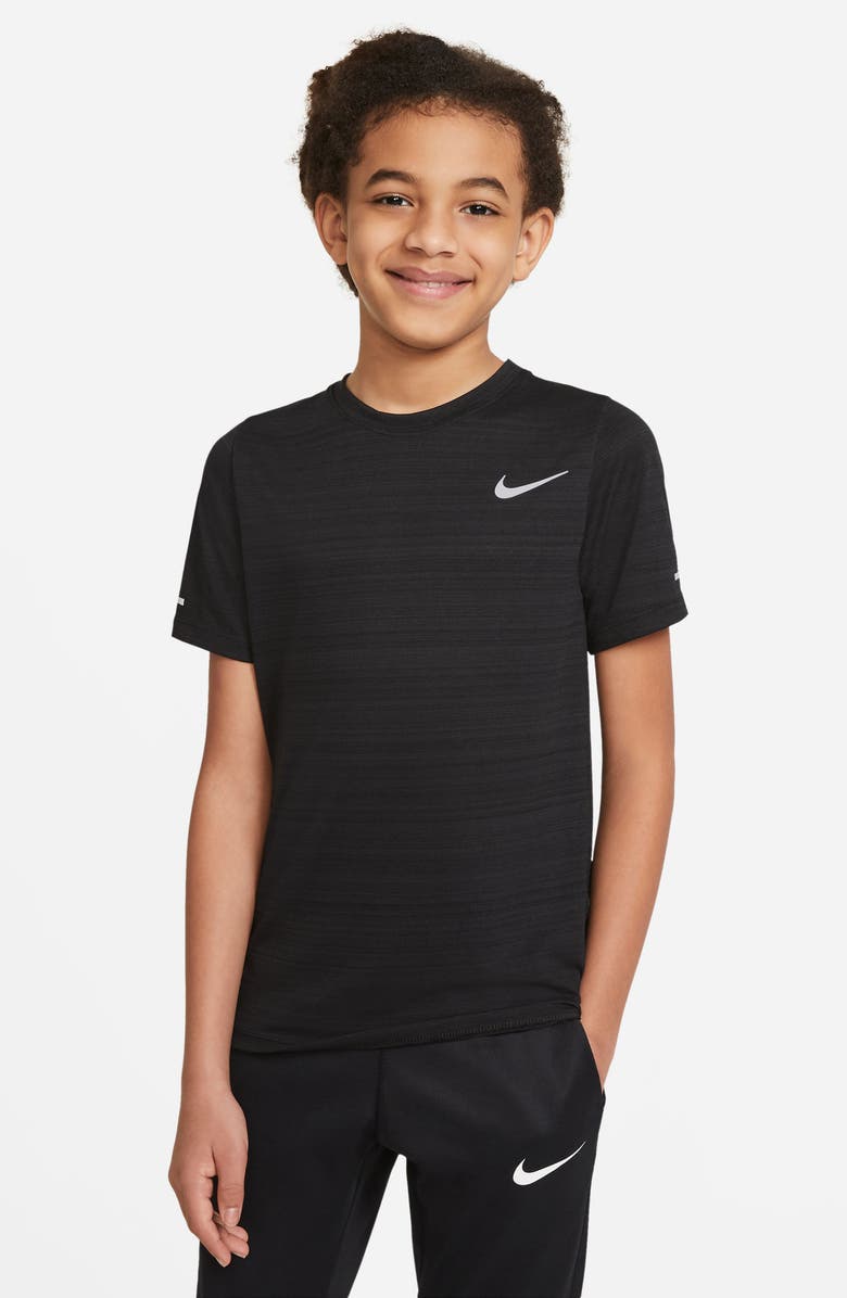 Nike Kids' Dri-FIT Miler Training T-Shirt, Alternate, color, Black