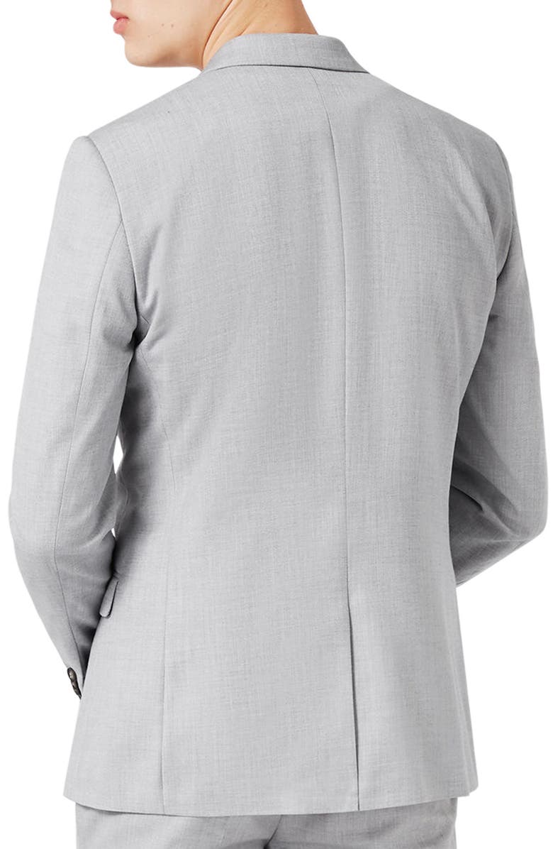 Topman Skinny Fit Crosshatch Suit Jacket, Alternate, color, 