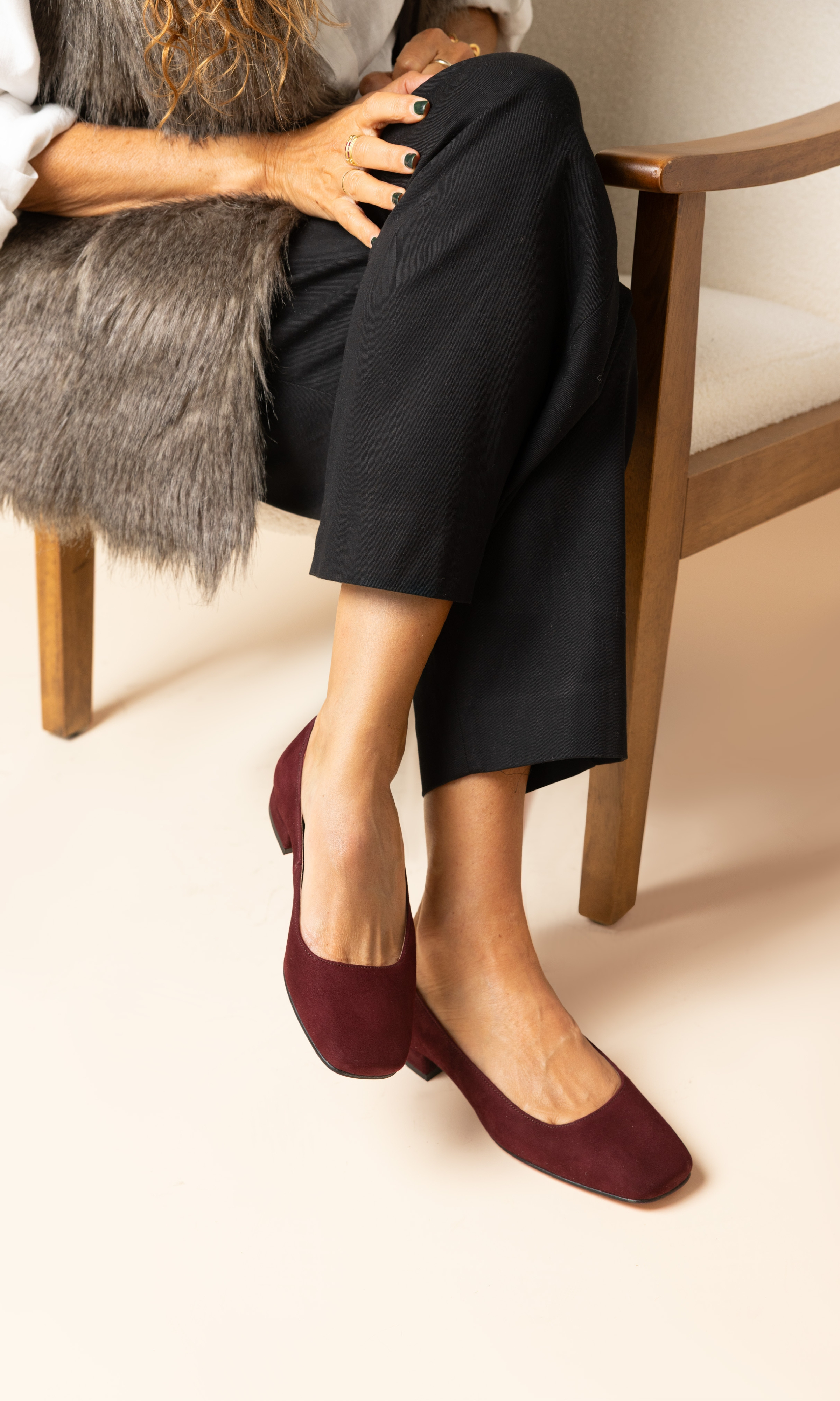 Leticia Leather Ballet Flat, Alternate, color, burgundy