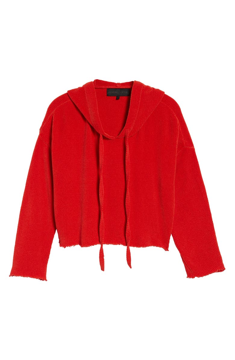 KENDALL + KYLIE Chenille Crop Hoodie, Alternate, color, 