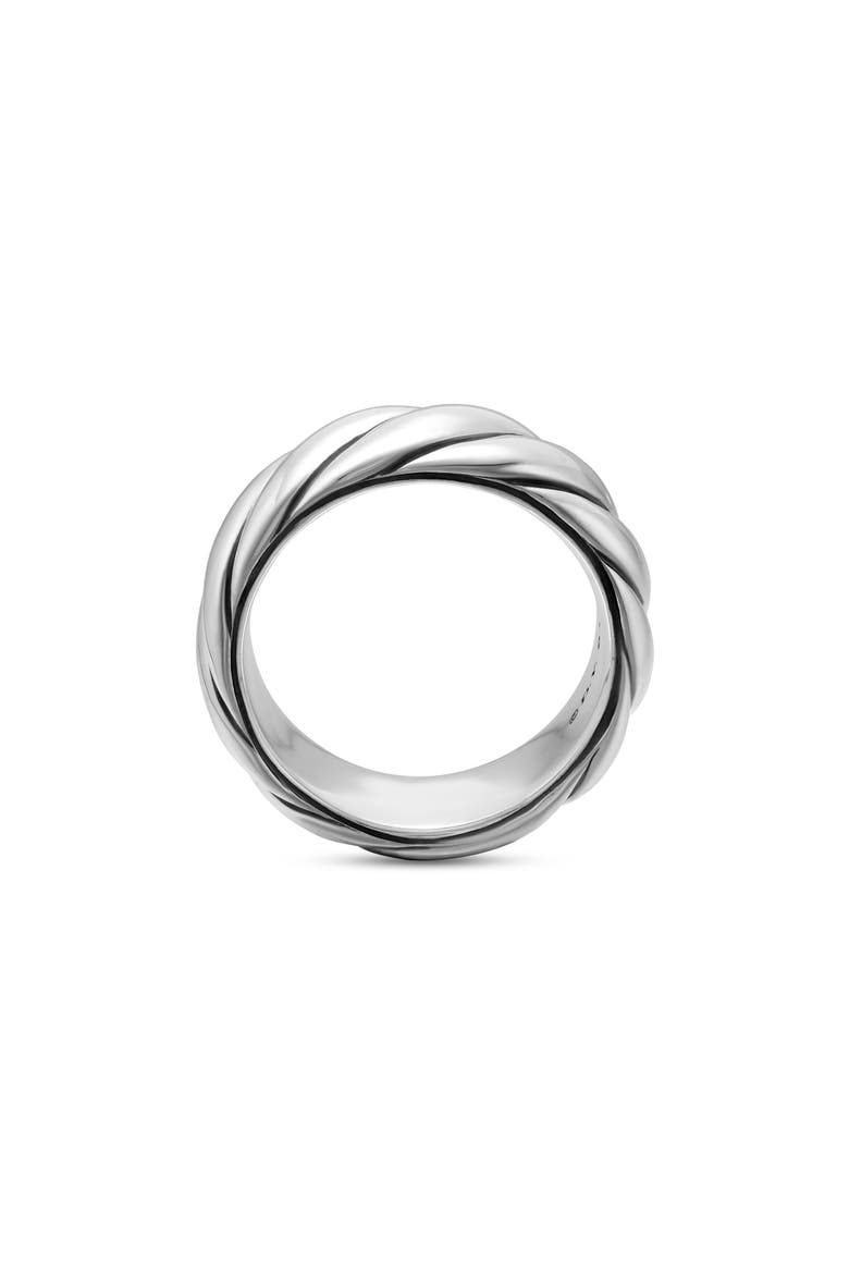 Sculpted Cable Band Ring in Sterling Silver, Alternate, color, STERLING SILVER