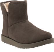 Revitalign Fireside Faux Fur Lined Leather Bootie Slipper