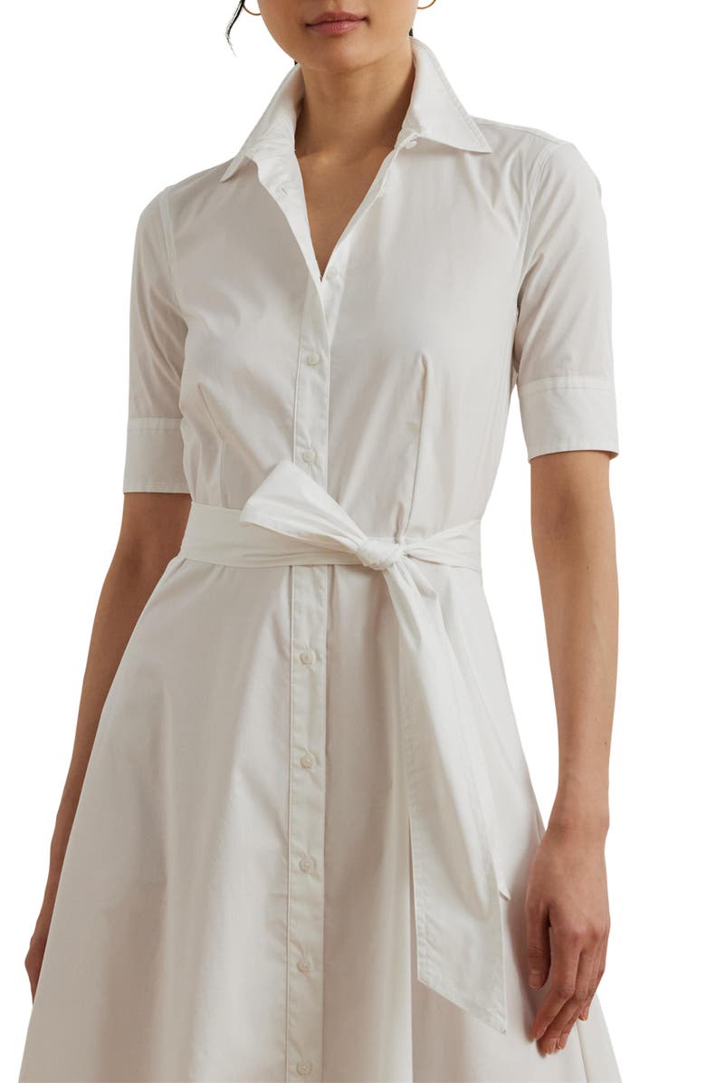Lauren Ralph Lauren Cotton Blend Shirtdress, Alternate, color, White