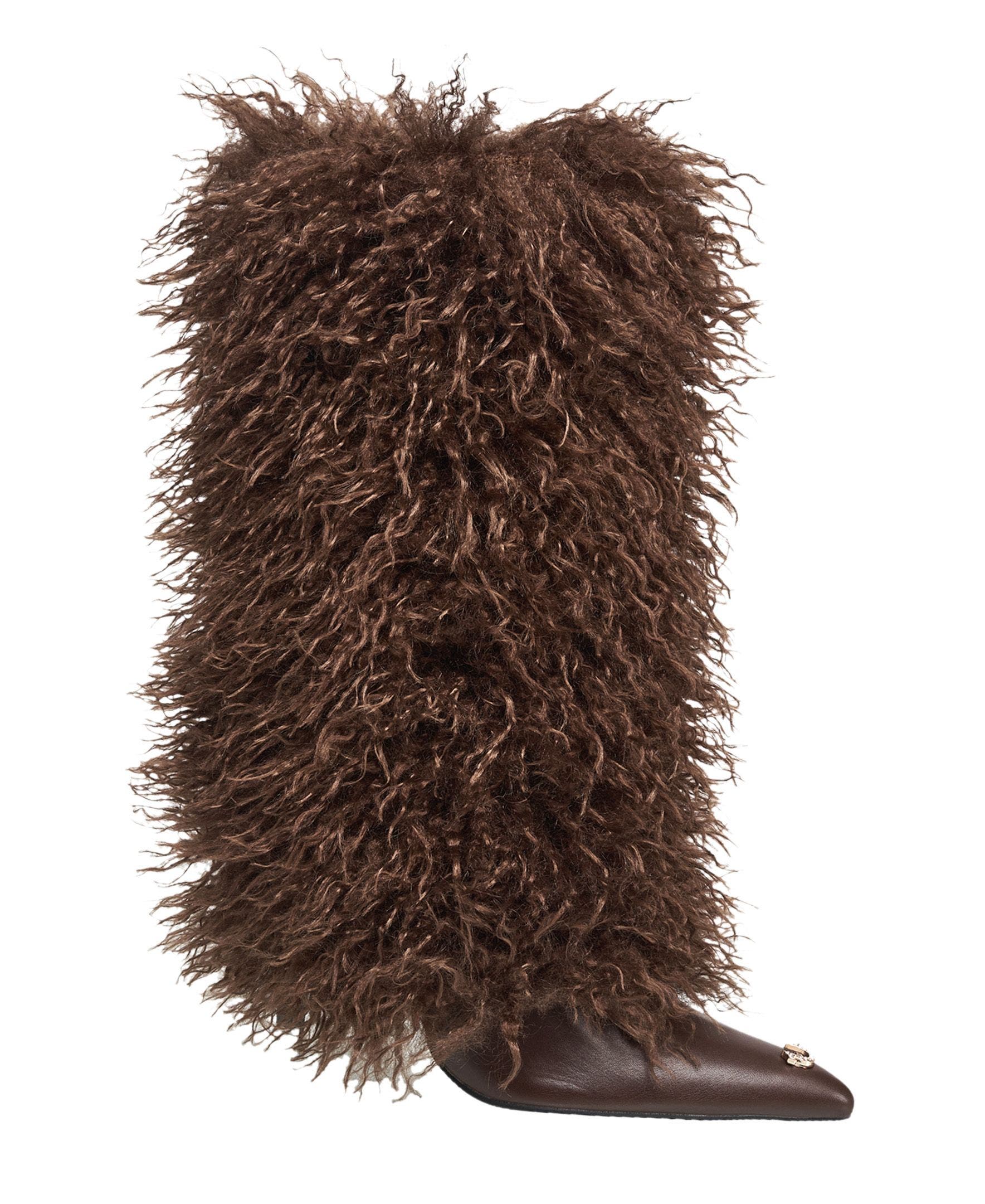 Carter Faux Fur Boot, Main, color, Chocolate