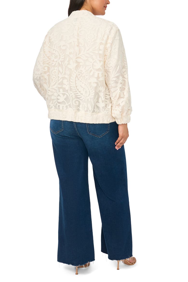 Lace Bomber Jacket, Alternate, color, NEW IVORY