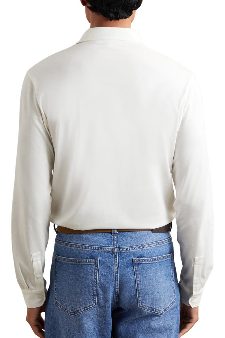 Portofino Long Sleeve Supima® Cotton Polo, Alternate, color, WHITE