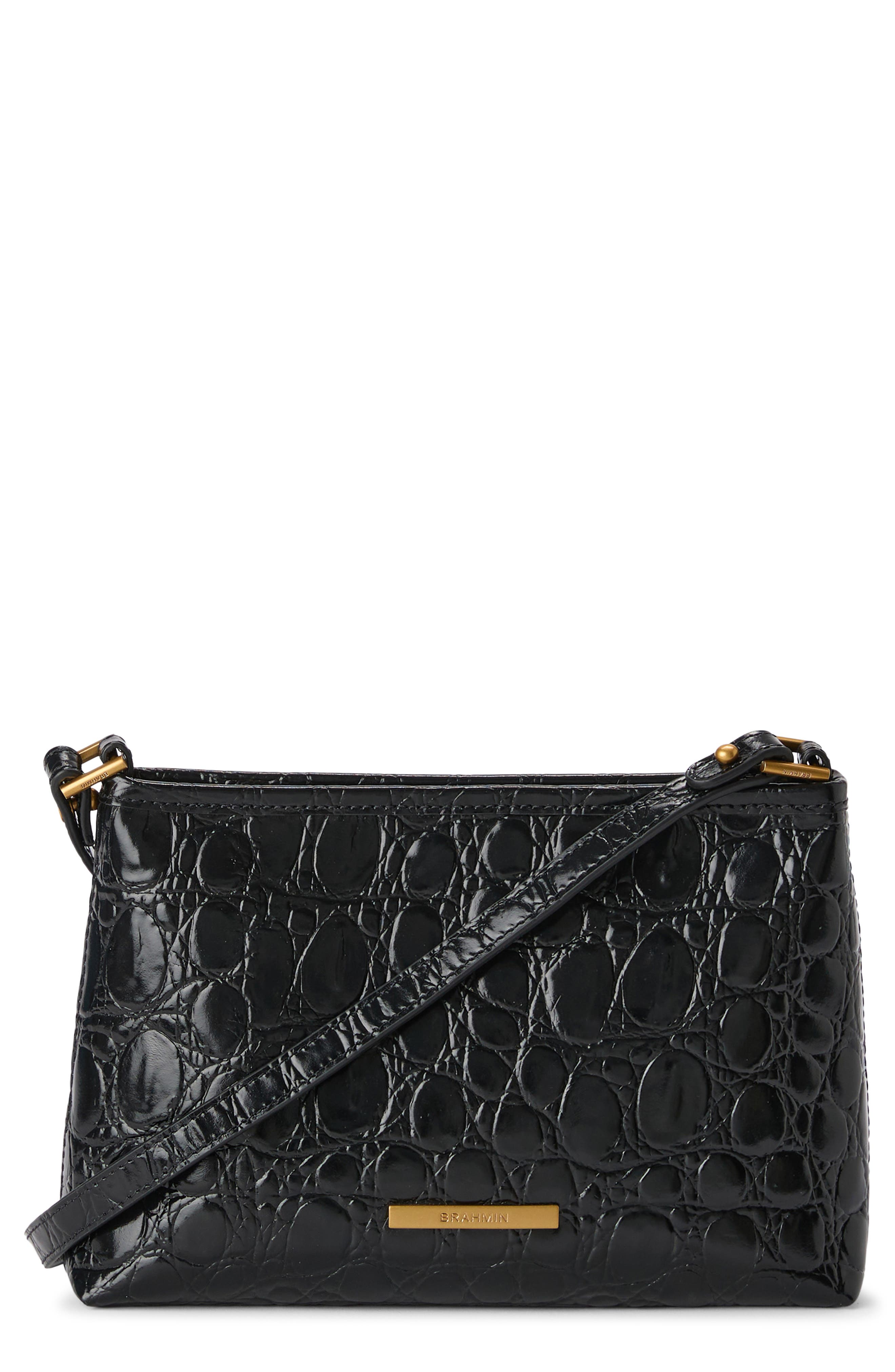 Brahmin Lorelei Croc Embossed Leather Shoulder Bag, Main, color, 
