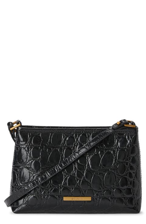 Lorelei Croc Embossed Leather Shoulder Bag