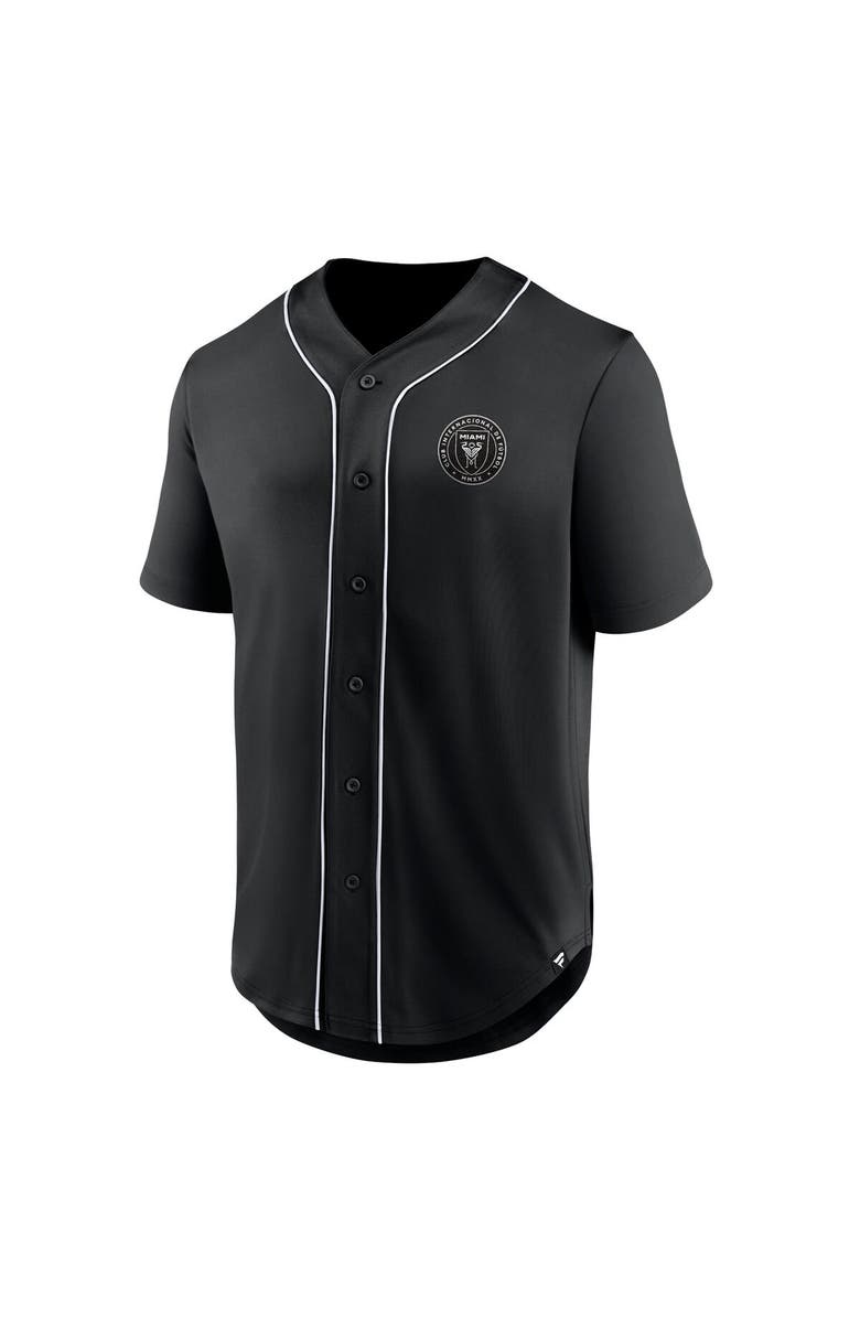 FANATICS Men's Fanatics Branded Black Inter Miami CF Third Period Fashion Baseball Button-Up Jersey, Alternate, color,