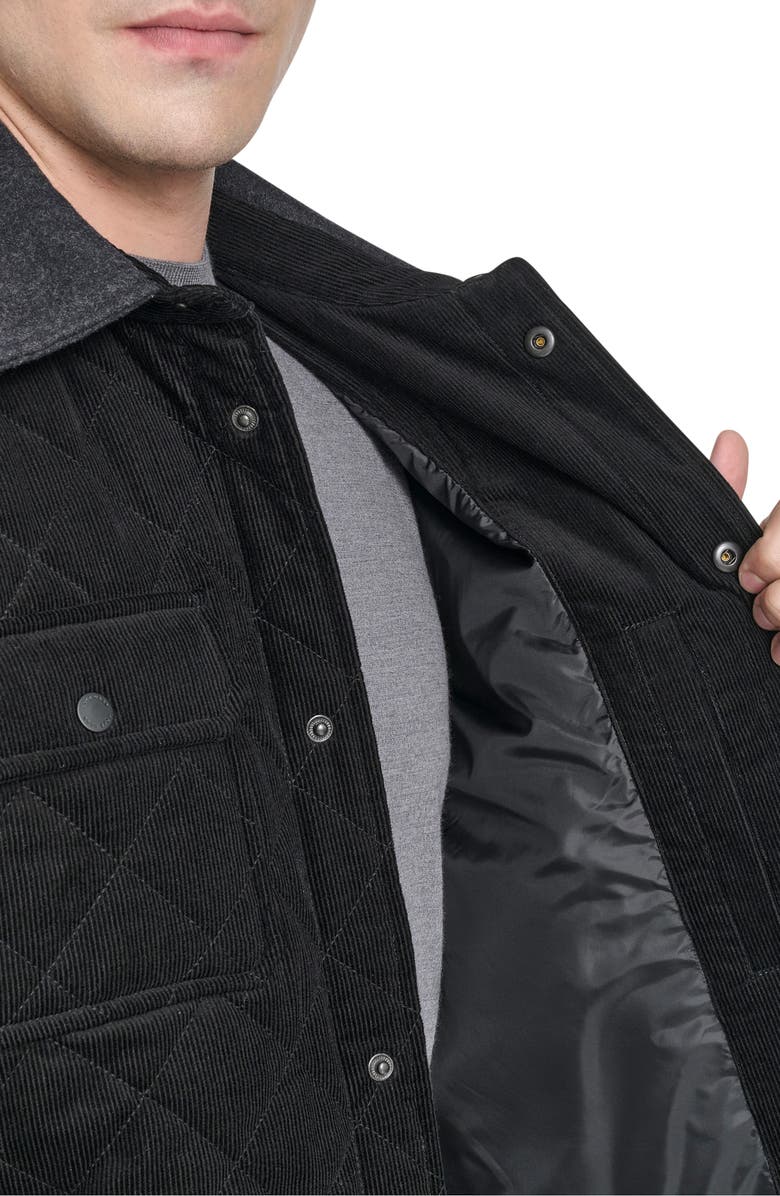 Cole Haan Quilted Shirt Jacket, Alternate, color, Black