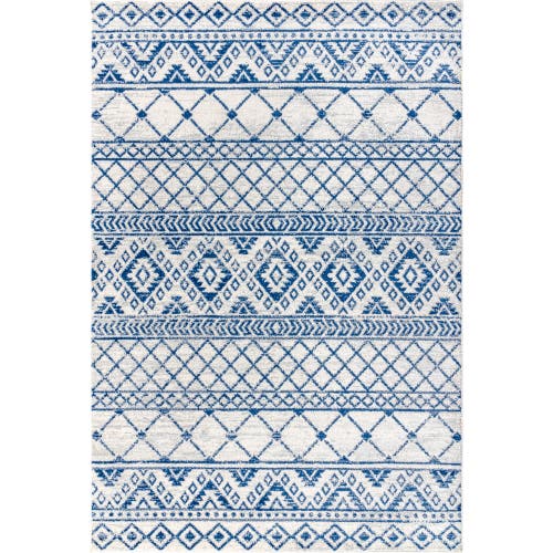 Jonathan Y Moroccan Hype Boho Vintage Area Rug In Cream/blue