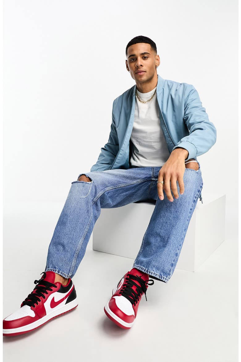 Zip Bomber Jacket, Alternate, color, MID BLUE