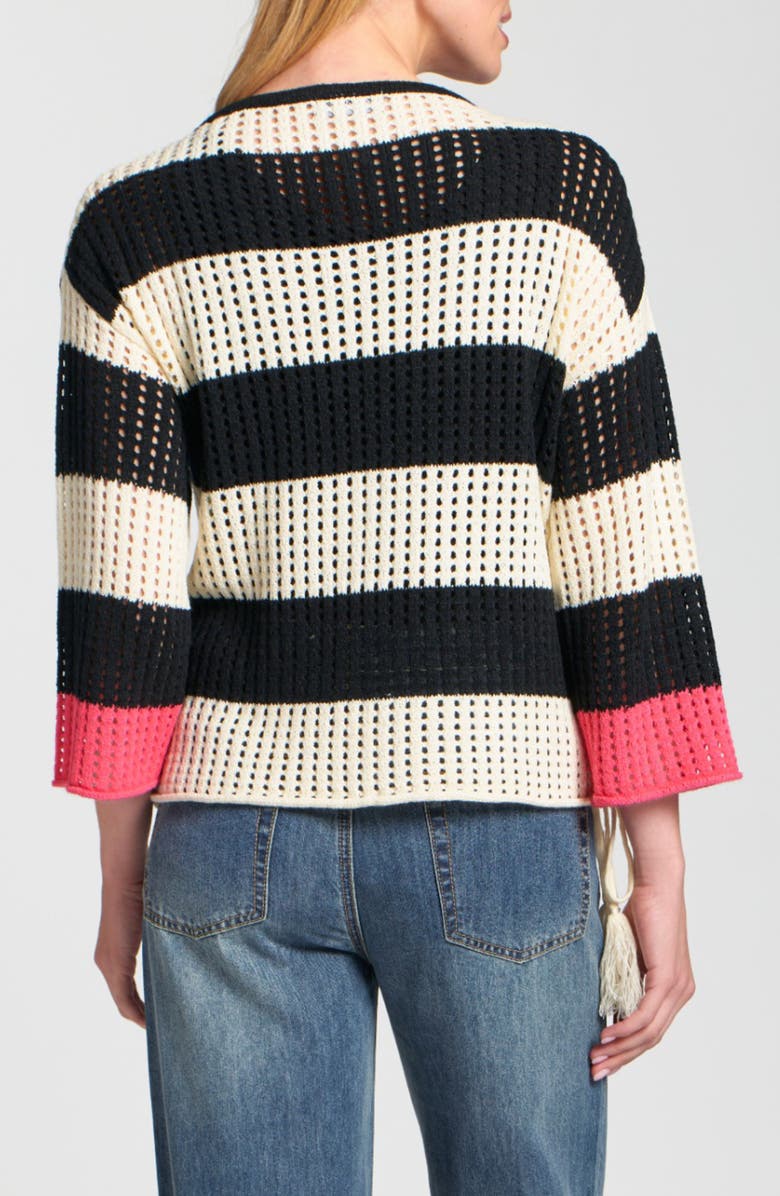APNY Stripe Open Stitch Sweater, Alternate, color, Black Multi