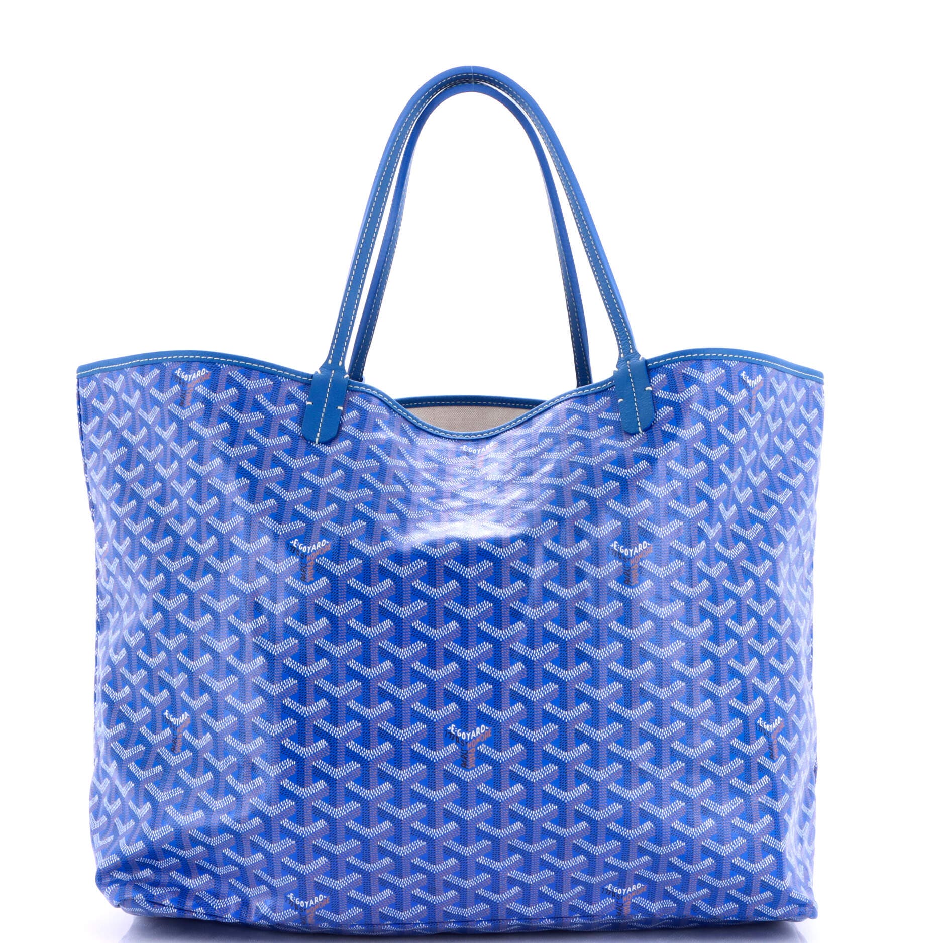 Pre-Owned Goyard Saint Louis Tote Coated Canvas GM, Main, color, Blue