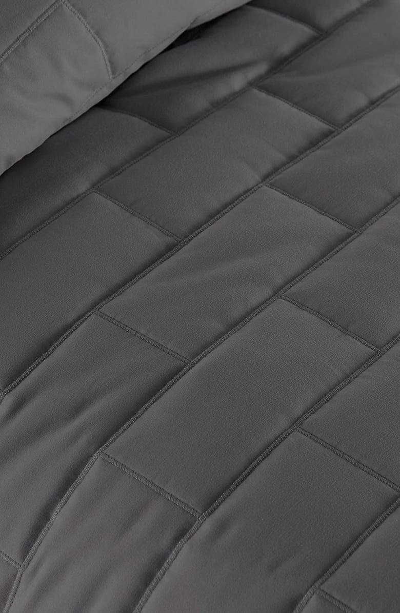 SOUTHSHORE FINE LINENS Brickyard Quilt Set, Alternate, color, Slate