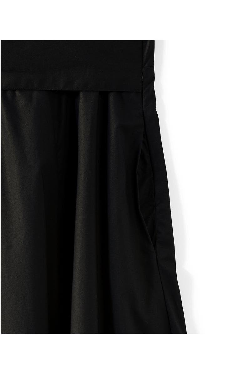 Lands' End Poplin Midi Wrap Front Dress, Alternate, color, Black