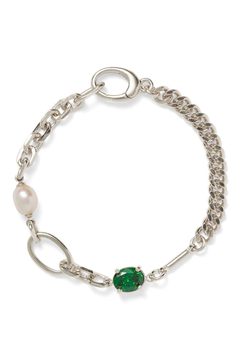 Aria Bracelet, Main, color, SILVER/ GREEN
