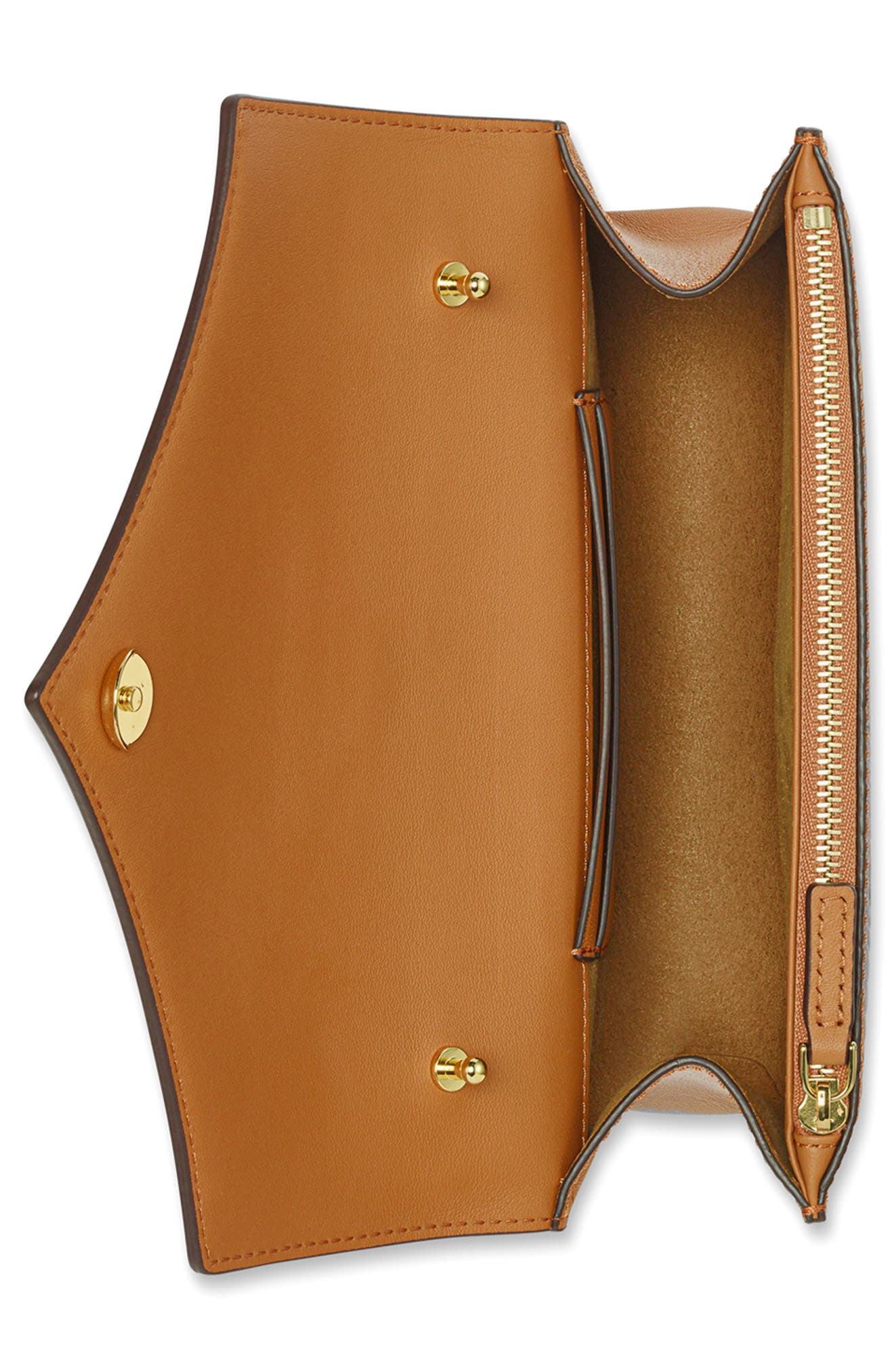Diamond Shoulder Bag in Visetos Leather Mix, Alternate, color, COGNAC