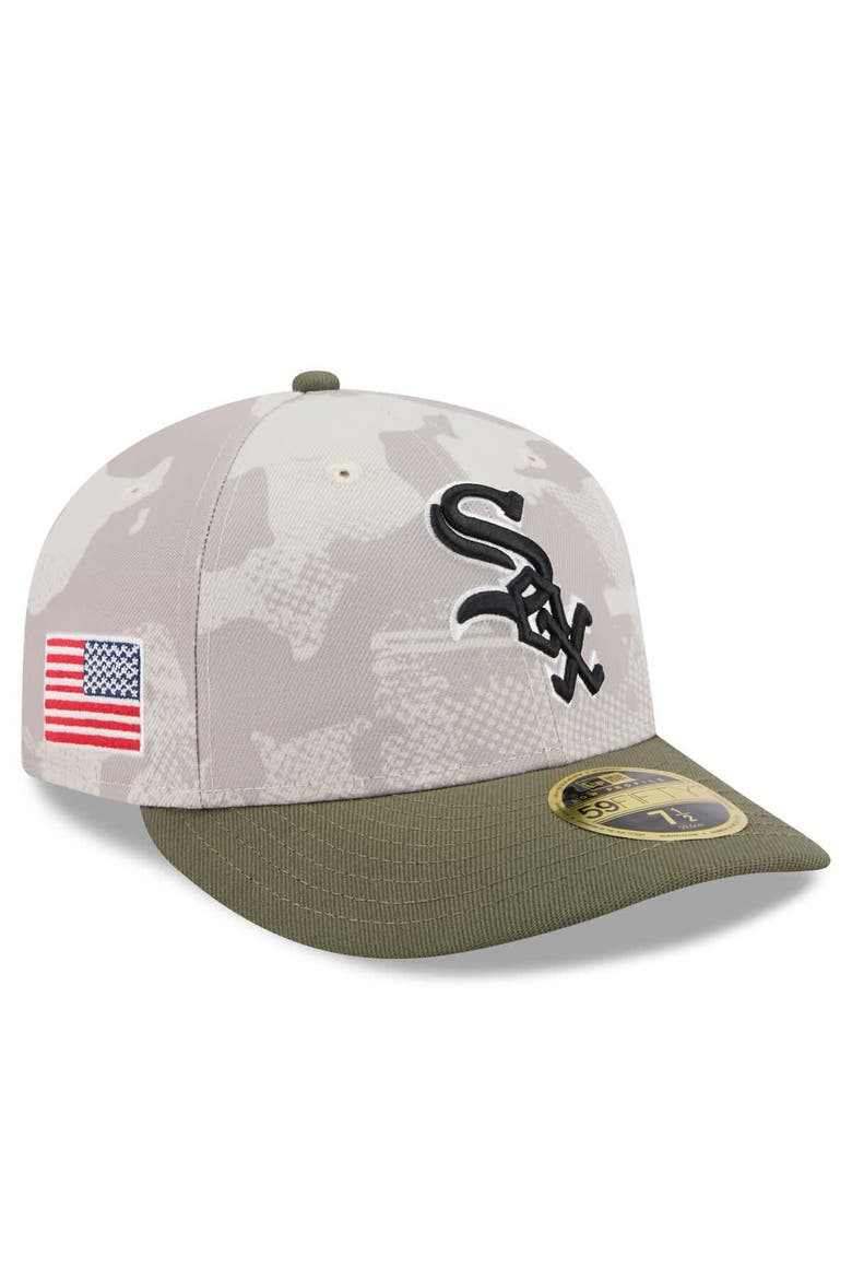 Men's New Era Light Beige/Olive Chicago White Sox 2025 Armed Forces Day Low Profile 59FIFTY Fitted Hat, Alternate, color, Light Beige