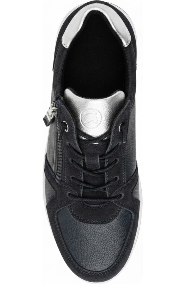 ara Riviera Side Zip Sneaker, Alternate, color, Navy/ Silver