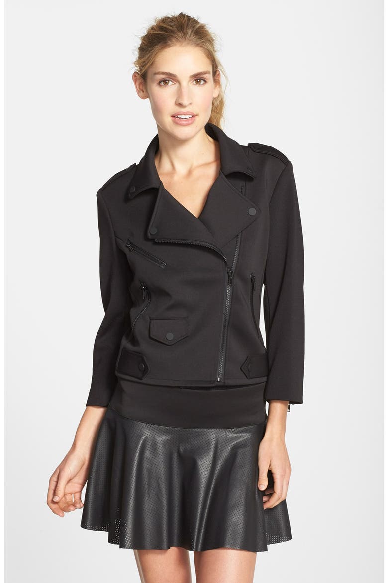 'Wes' Moto Jacket, Main, color, BLACK