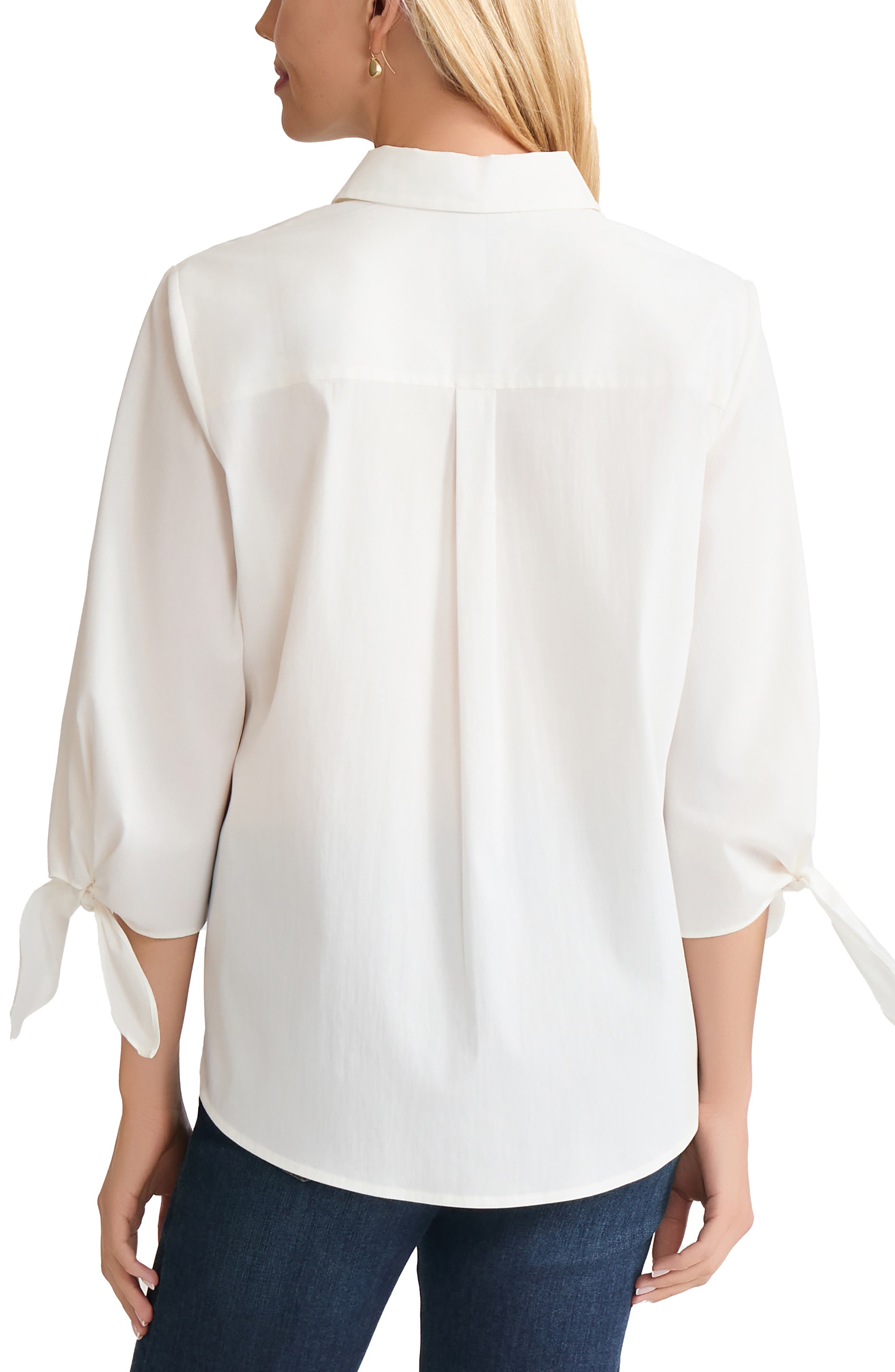 Tie Sleeve Front Button Shirt - image 2