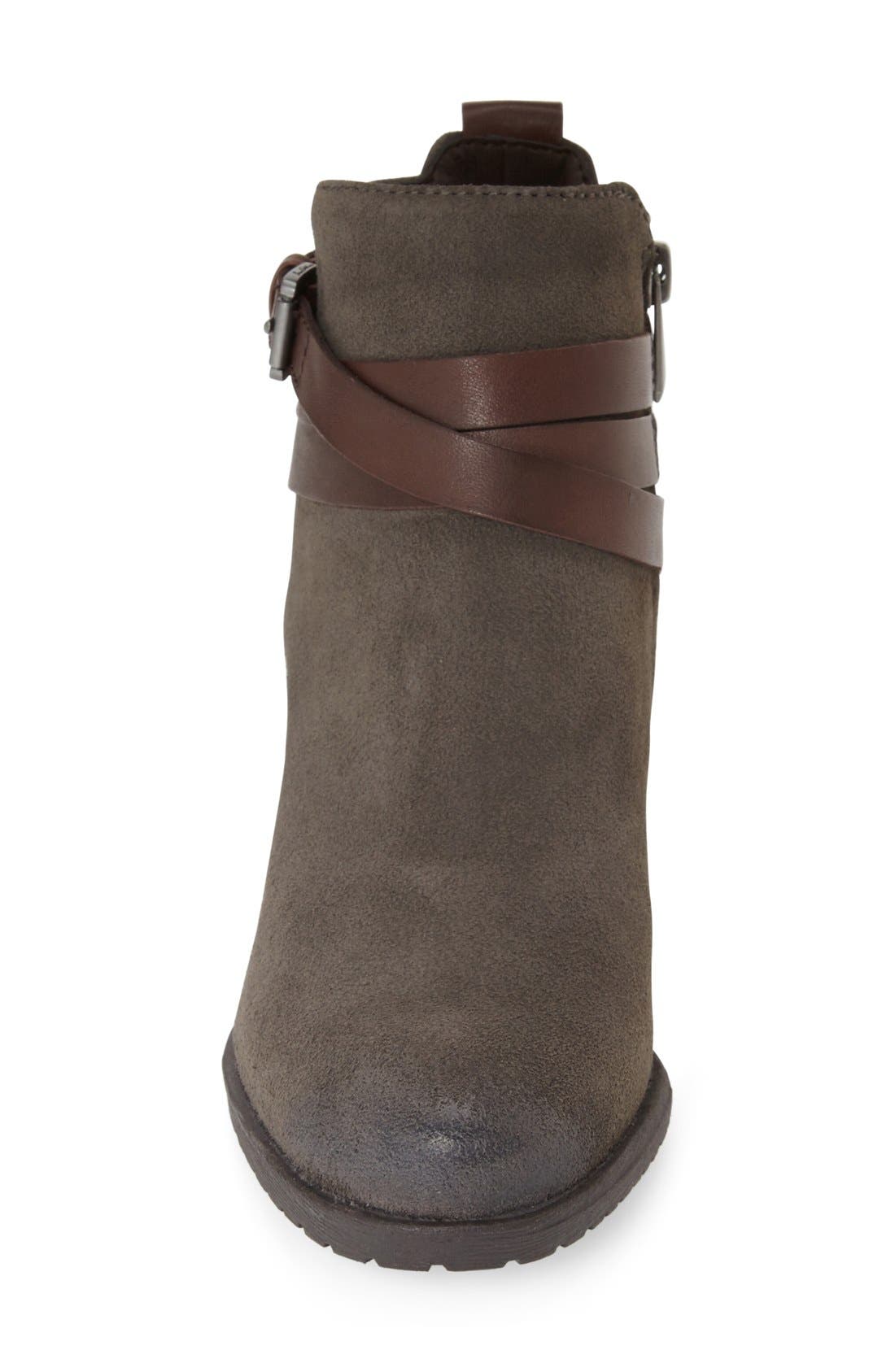 'Hannah' Belted Chelsea Bootie, Alternate, color, STEEL GREY/ SIENNA