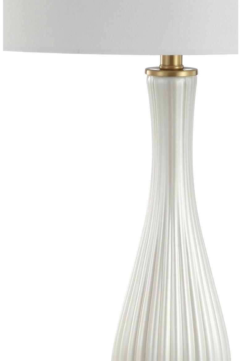 Gillian 33.7" Glass LED Table Lamp, White, Alternate, color, White