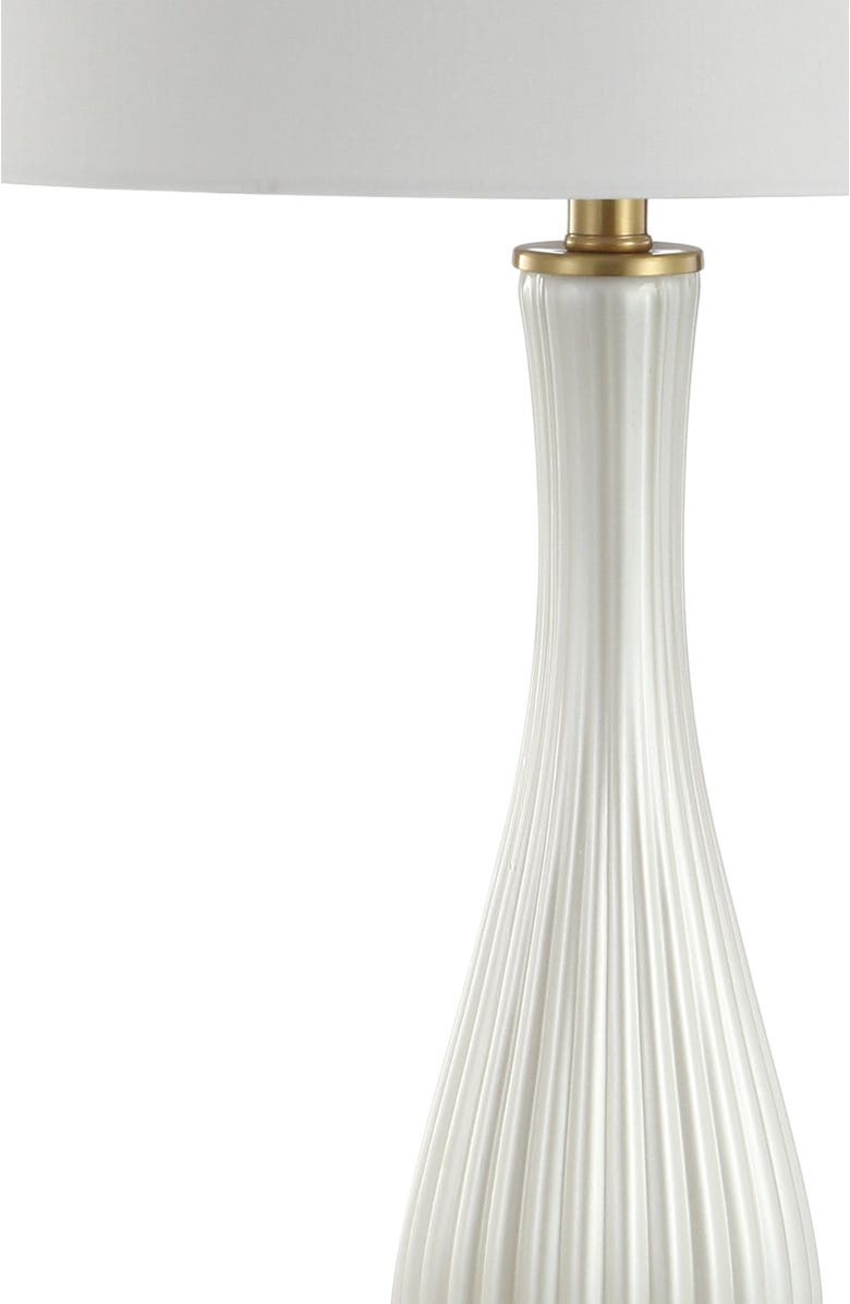 JONATHAN Y Gillian 33.7" Glass LED Table Lamp, White, Alternate, color, 