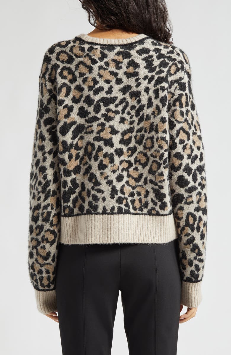 ATM Anthony Thomas Melillo Leopard Jacquard Sweater, Alternate, color,