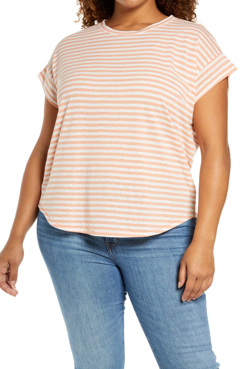 Madewell Linen-Blend Asbury T-Shirt, Main, color, 