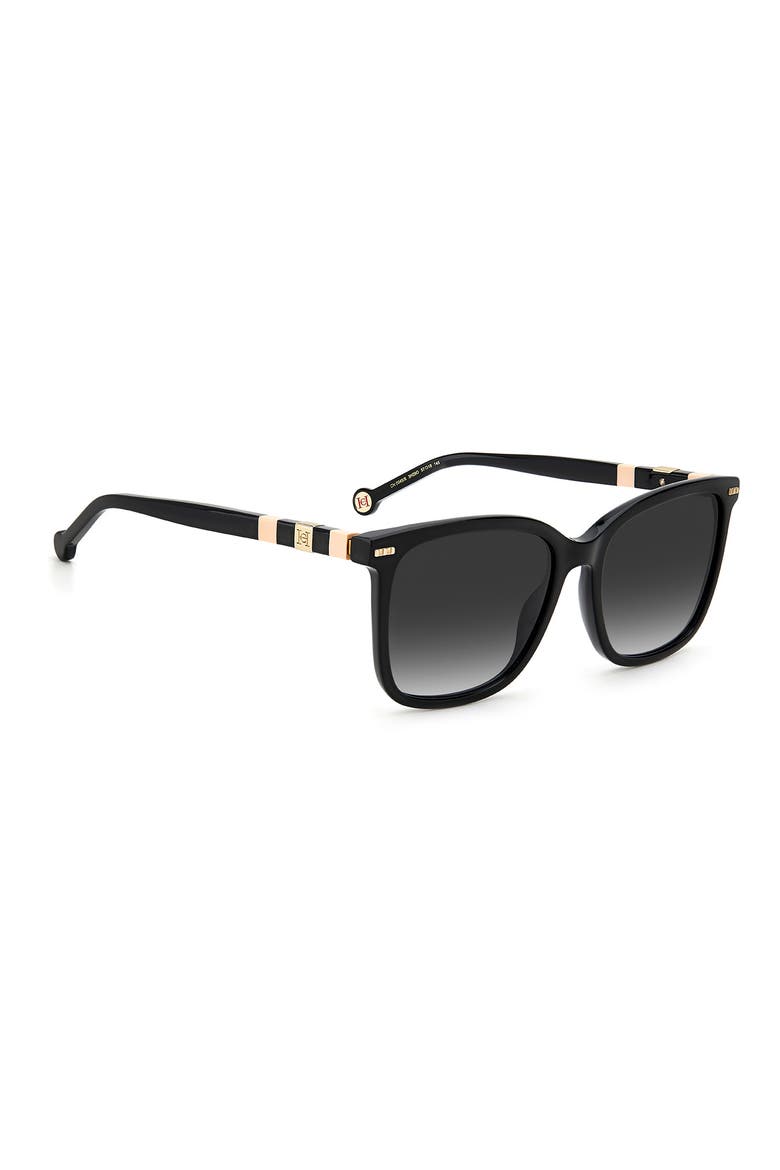 57mm Gradient Square Sunglasses, Alternate, color, BLACK