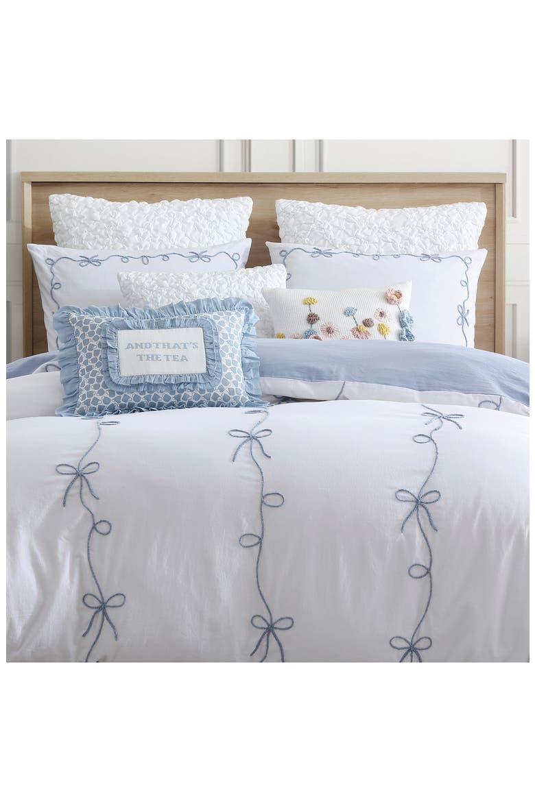 Sasha Bows Duvet Cover & Sham Set, Alternate, color, BLUE