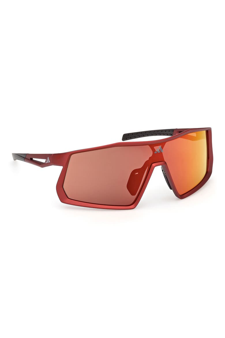 Sport Shield Sunglasses, Alternate, color, MATTE RED / ROVIEX MIRROR