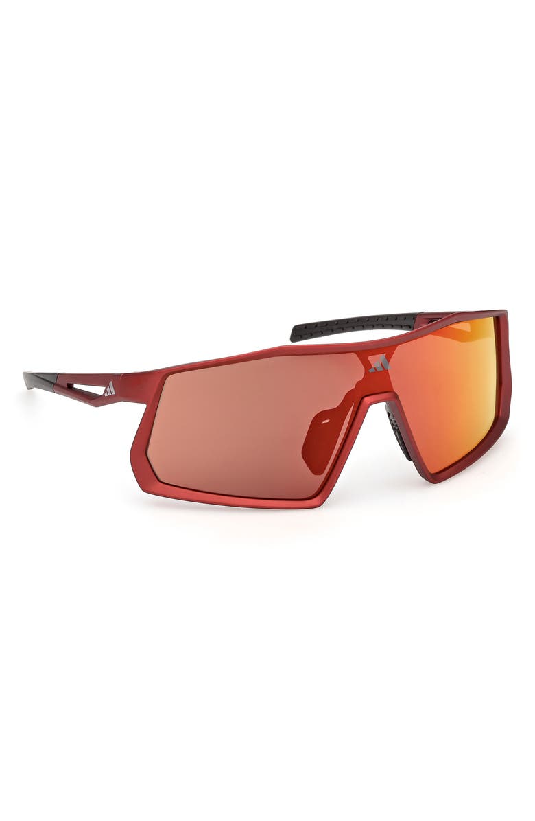 adidas Sport Shield Sunglasses, Alternate, color, Matte Red / Roviex Mirror