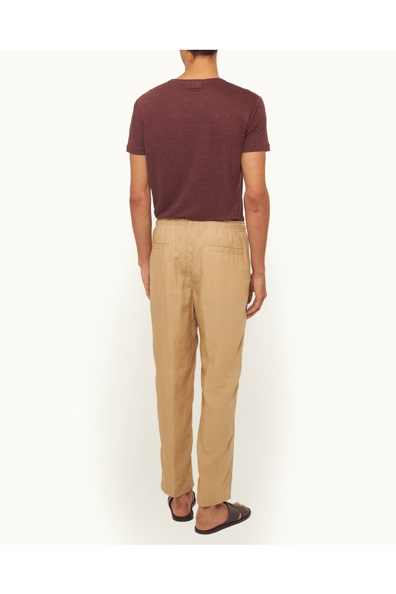 Alex Piping Relaxed-Fit Trousers, Alternate, color, BISCUIT/DAMSON