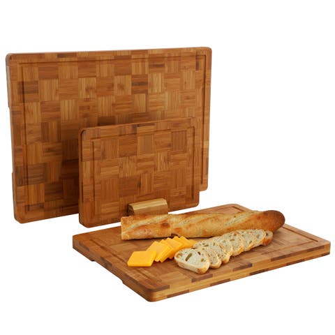 3 Piece Wood Cutting Board Set