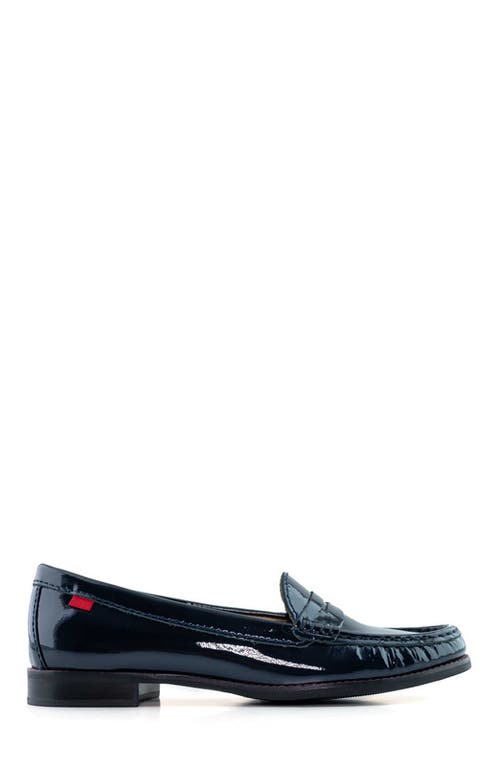 Marc Joseph New York East Village Patent Leather Penny Loafer In Blue