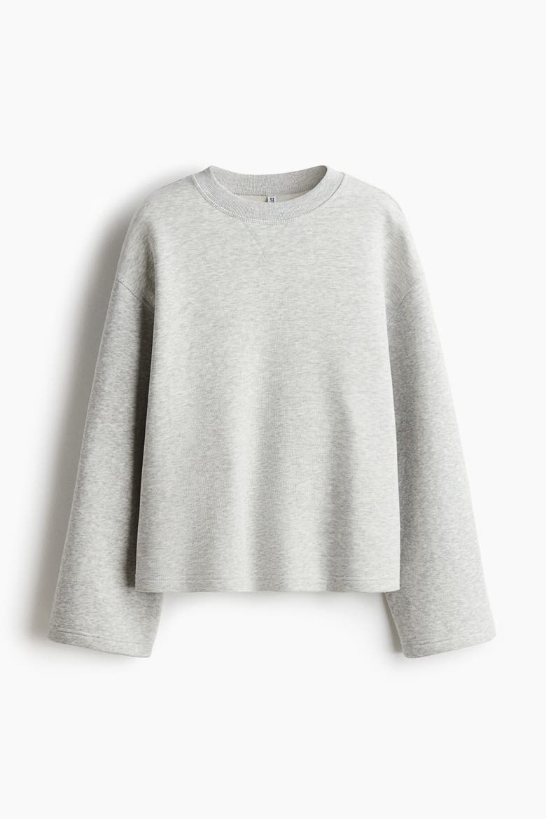 Oversized Sweatshirt, Alternate, color, Light gray melange