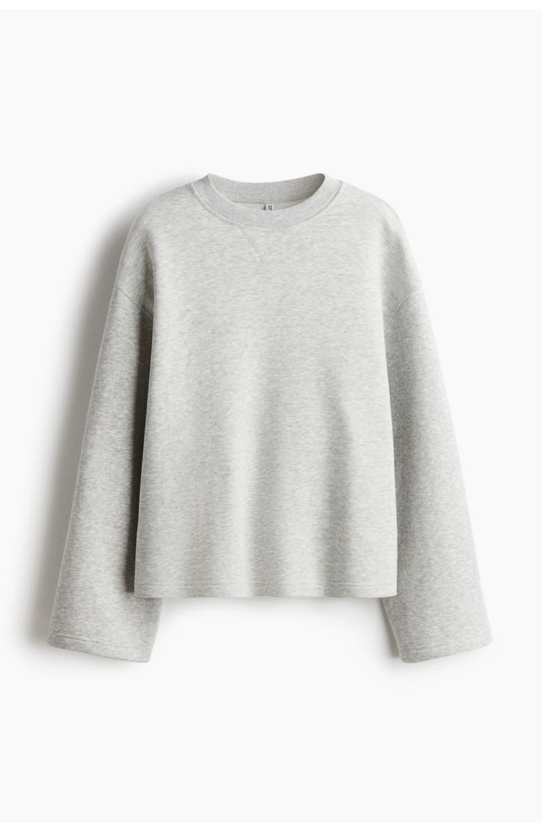 H&M Oversized Sweatshirt, Alternate, color, Light Gray Melange