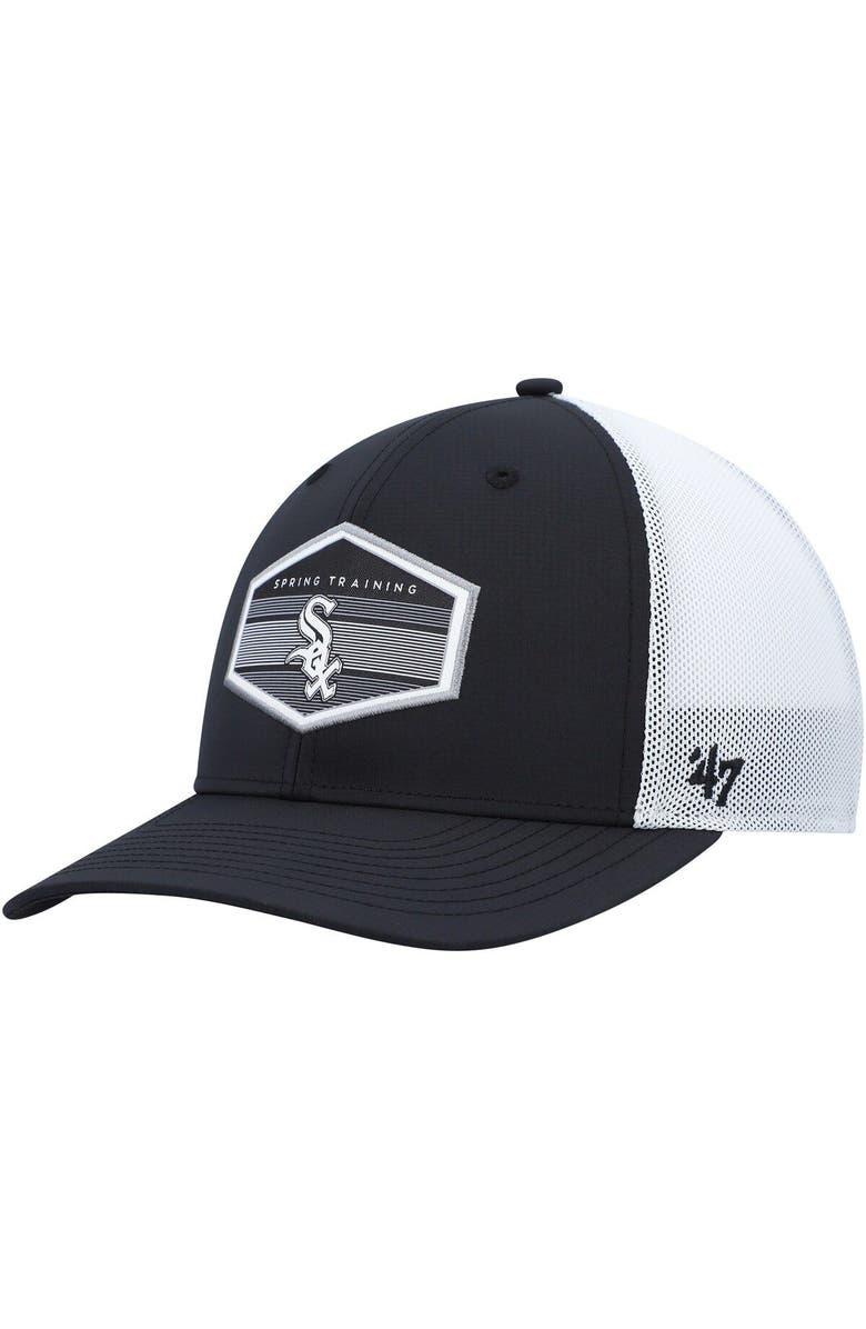 '47 Men's '47 Black/White Chicago White Sox Spring Training Burgess Trucker Adjustable Hat, Main, color, Black