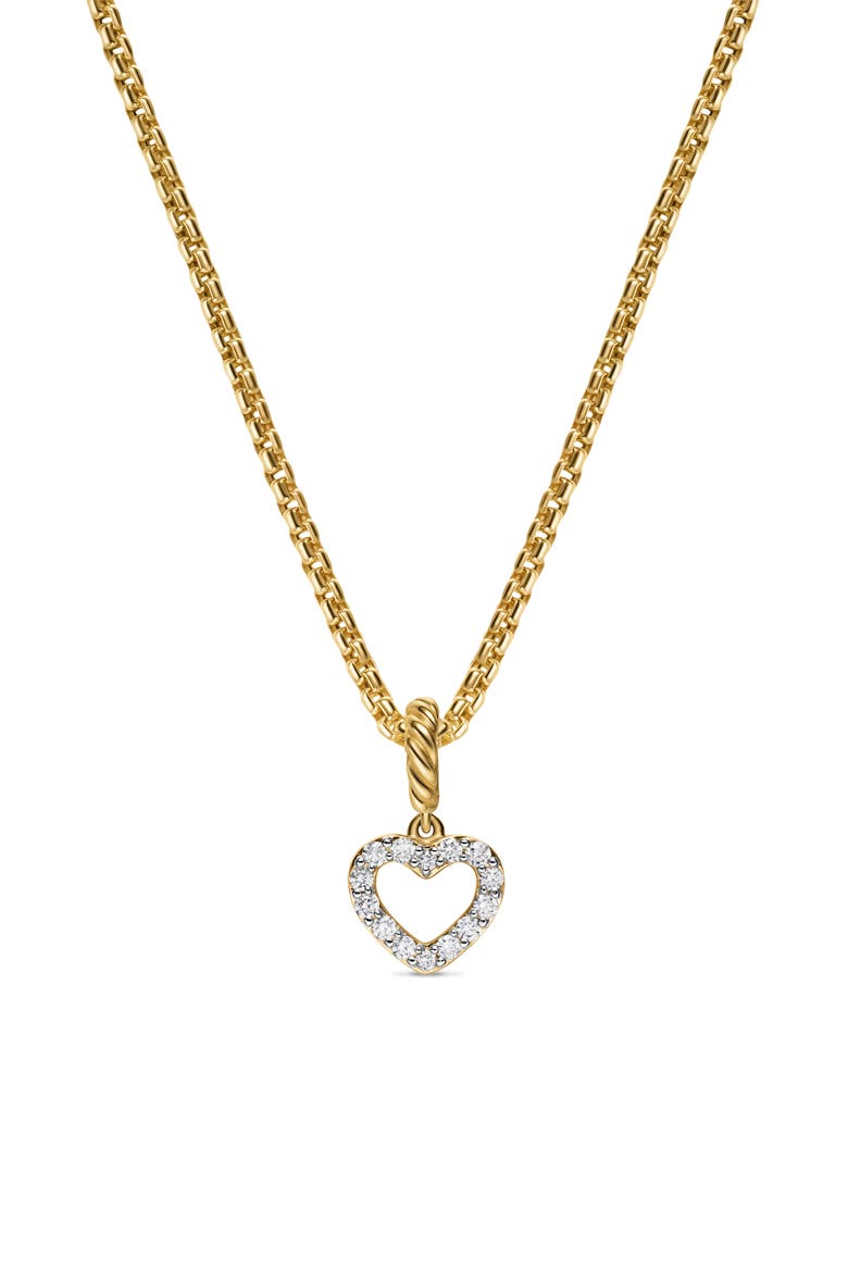 Micro Pavé Open Heart Enhancer in 18K Yellow Gold with Diamonds, 6.8mm, Alternate, color, DIAMOND